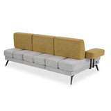 Nocta 3 Seater Fabric Sofa- Mustard and Grey