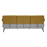 Nocta 3 Seater Fabric Sofa- Mustard and Grey