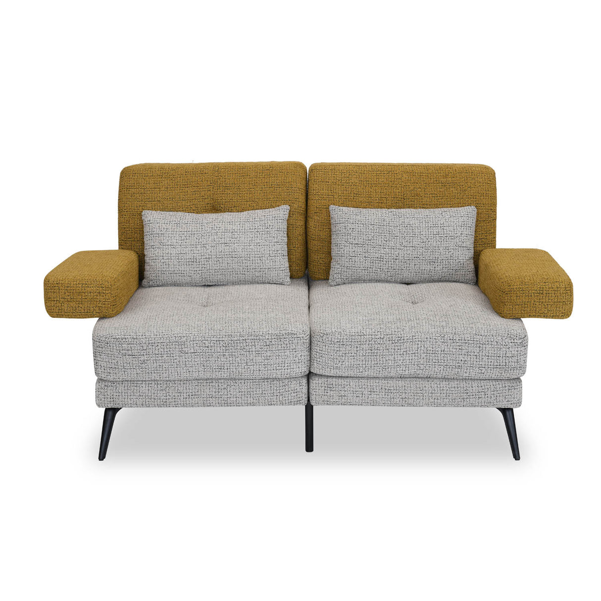 Nocta 2 Seater Fabric Sofa- Mustard and Grey