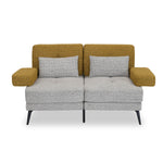 Nocta 2 Seater Fabric Sofa- Mustard and Grey