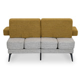 Nocta 2 Seater Fabric Sofa- Mustard and Grey