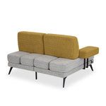 Nocta 2 Seater Fabric Sofa- Mustard and Grey
