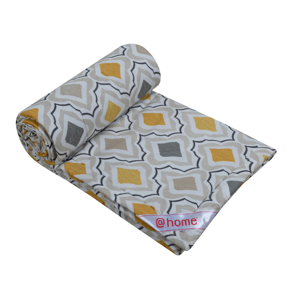 Diamond Polyester 4 Pieces Double Bedding Set (White)