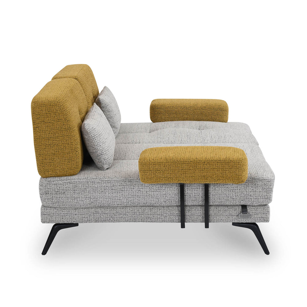 Nocta 2 Seater Fabric Sofa- Mustard and Grey