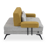 Nocta 2 Seater Fabric Sofa- Mustard and Grey