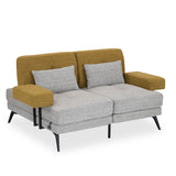 Nocta 2 Seater Fabric Sofa- Mustard and Grey