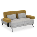 Nocta 2 Seater Fabric Sofa- Mustard and Grey