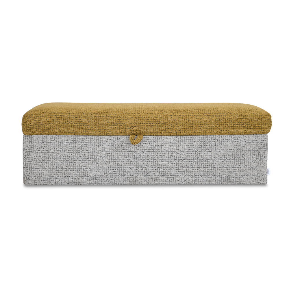 Nocta Reversible Ottoman with Storage- Mustard and Grey