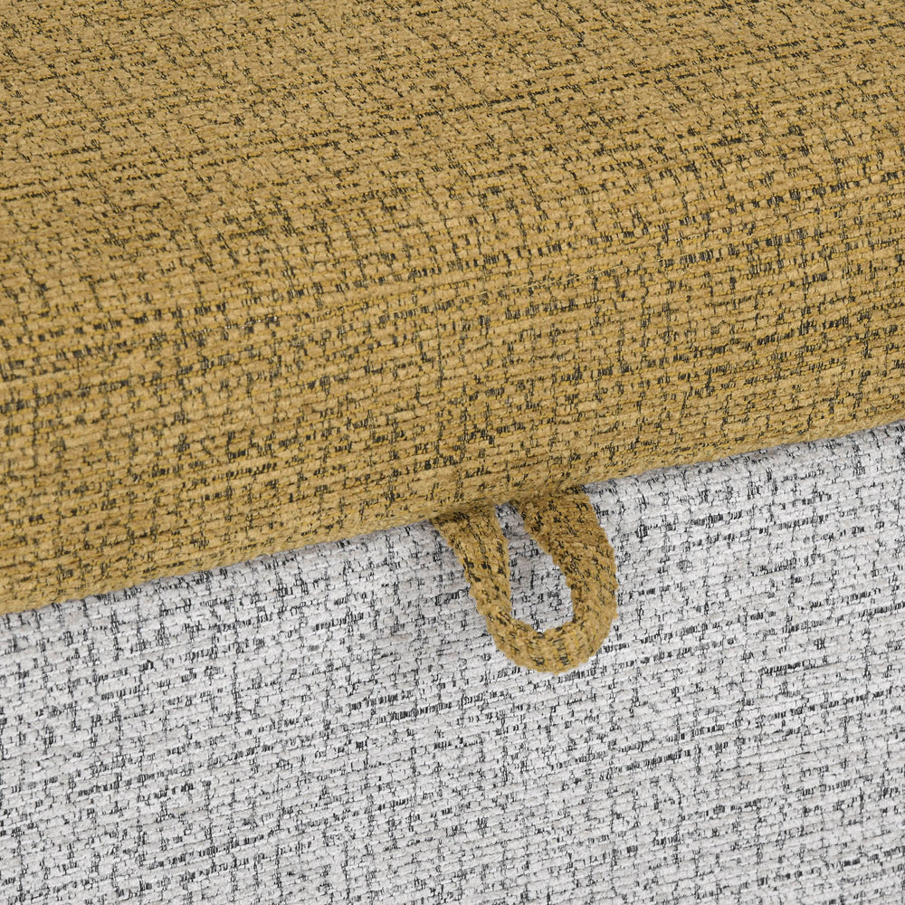 Nocta Reversible Ottoman with Storage- Mustard and Grey