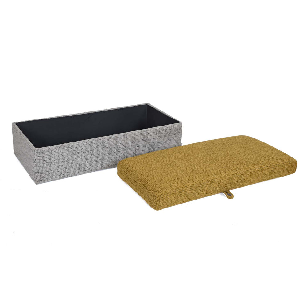 Nocta Reversible Ottoman with Storage- Mustard and Grey