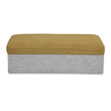 Nocta Reversible Ottoman with Storage- Mustard and Grey