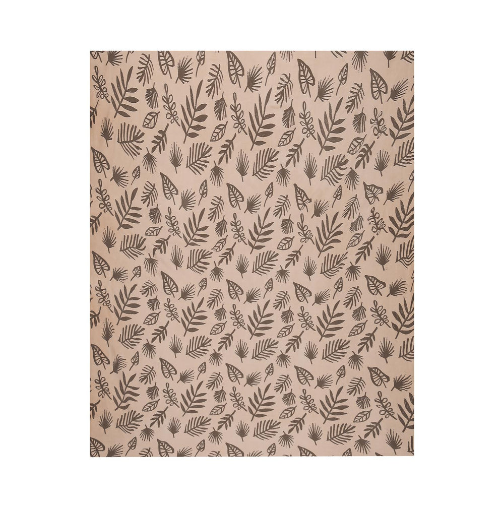 Leaves Pattern Polyester King Bedsheet with Pillow Covers- Multicolor