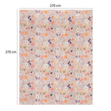 Floral Bloom Polyester King Bedsheet with Pillow Covers- Multicolor