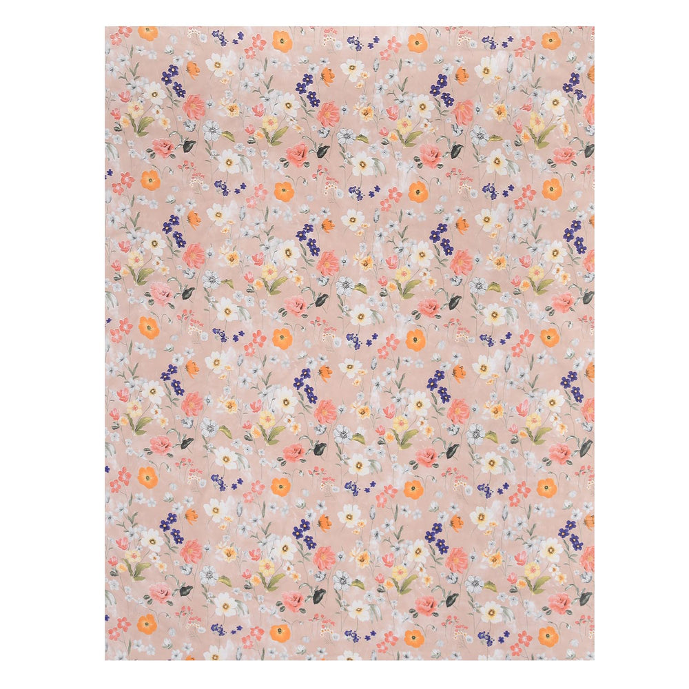 Floral Bloom Polyester King Bedsheet with Pillow Covers- Multicolor