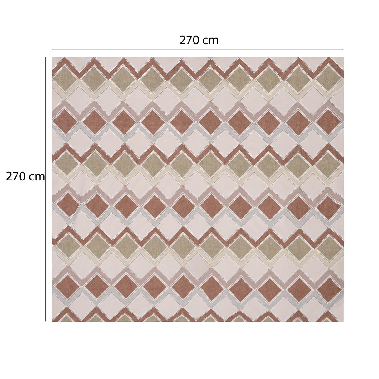 Diamond Pattern Polyester King Bedsheet with Pillow Covers- Multicolor