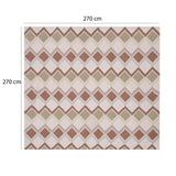 Diamond Pattern Polyester King Bedsheet with Pillow Covers- Multicolor