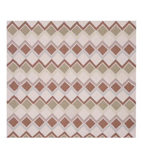 Diamond Pattern Polyester King Bedsheet with Pillow Covers- Multicolor