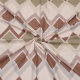 Diamond Pattern Polyester King Bedsheet with Pillow Covers- Multicolor