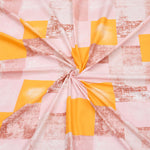 Checkered Pattern Polyester King Bedsheet with Pillow Covers- Multicolor