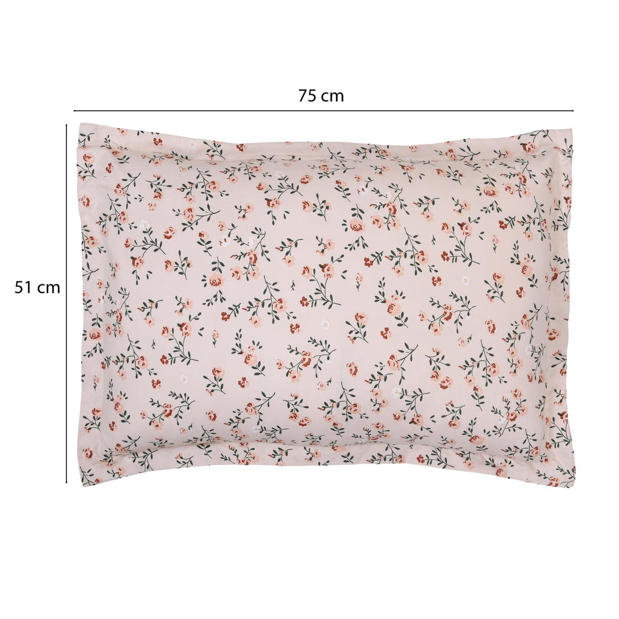 Floral Polyester Single Bedsheet with Pillow Cover- Multicolor