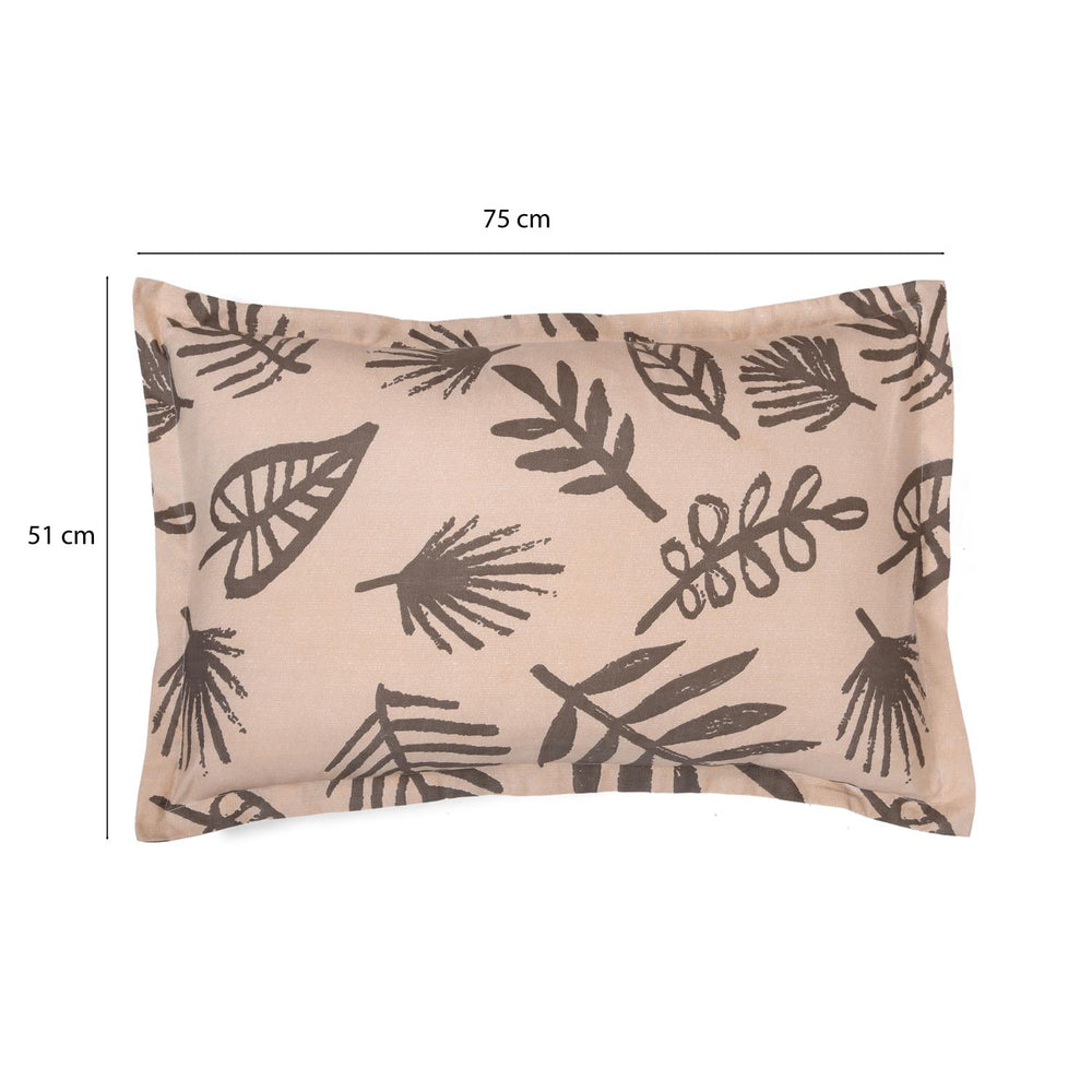 Leaves Pattern Polyester King Bedsheet with Pillow Covers- Multicolor