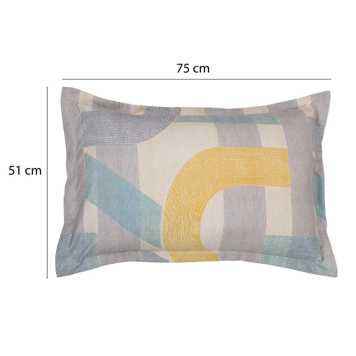 Geometric Arch Polyester Single Bedsheet with Pillow Cover- Multicolor