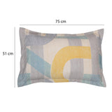 Geometric Arch Polyester Single Bedsheet with Pillow Cover- Multicolor