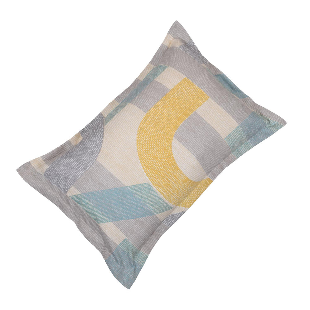 Geometric Arch Polyester Single Bedsheet with Pillow Cover- Multicolor
