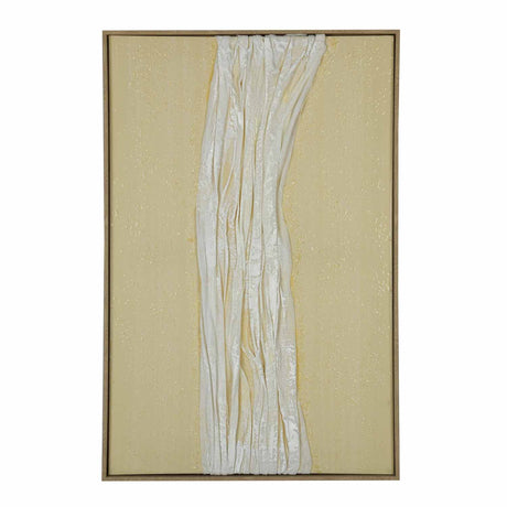 Cloth Art Canvas Wall Painting- Cream and White