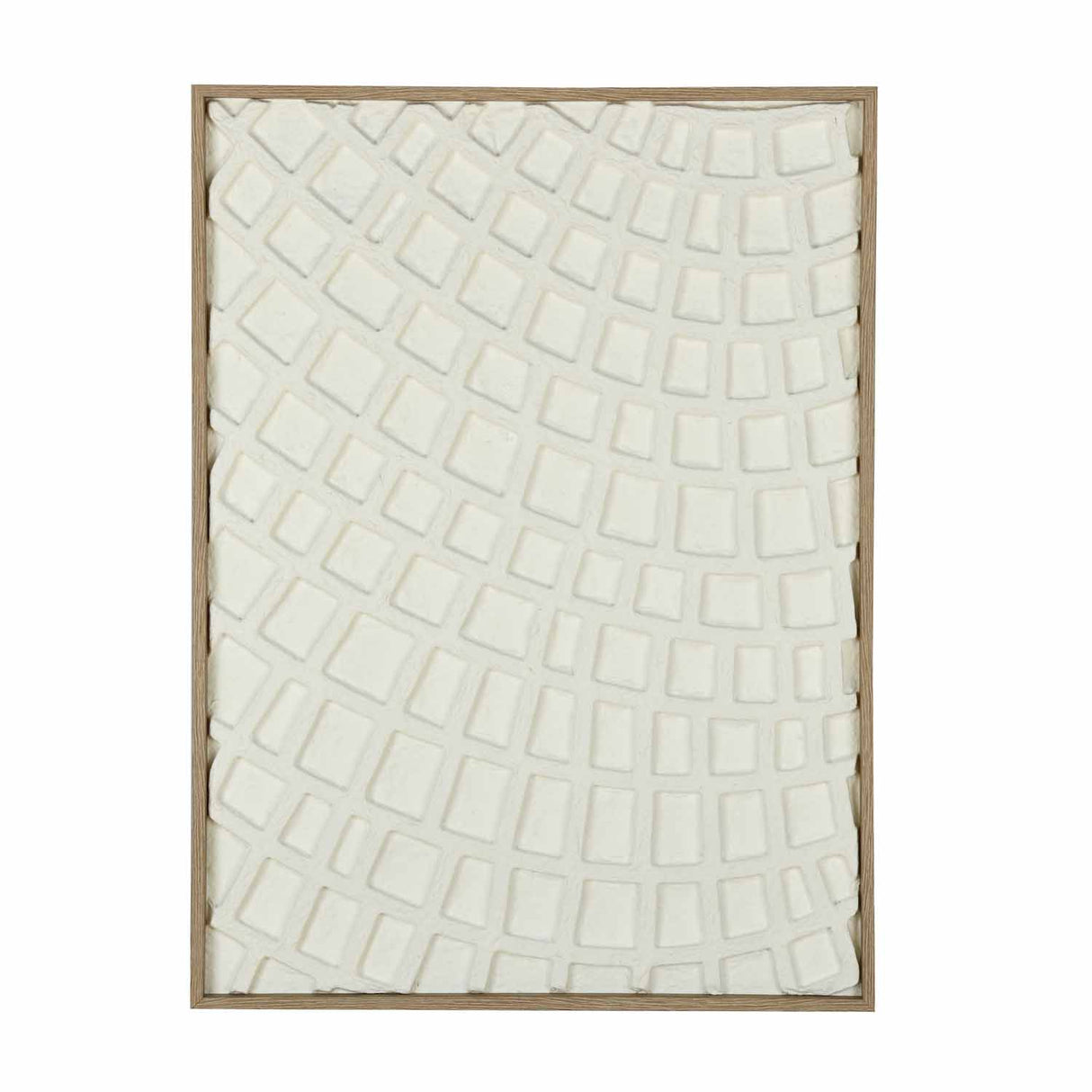 Waffle Curve Canvas Wall Painting- White