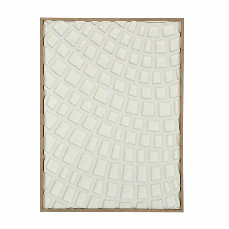 Waffle Curve Canvas Wall Painting- White