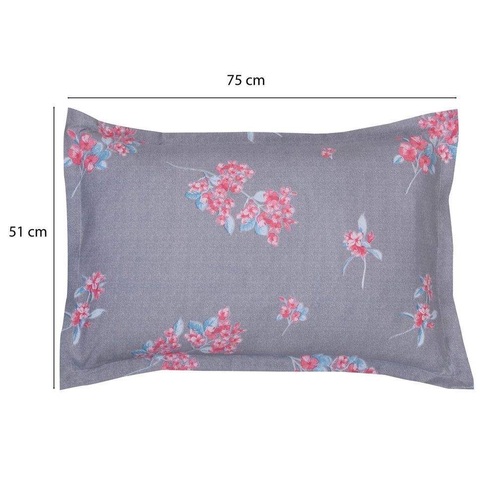 Floral Blossom Polyester King Bedsheet with Pillow Covers- Multicolor