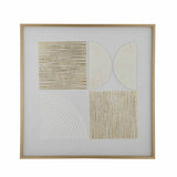 Lines and Arch Canvas Wall Painting- White and Gold