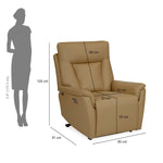 Credal 1 Seater Electric Rocker Recliner Sofa- Mustard