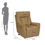 Credal 1 Seater Electric Rocker Recliner Sofa- Mustard