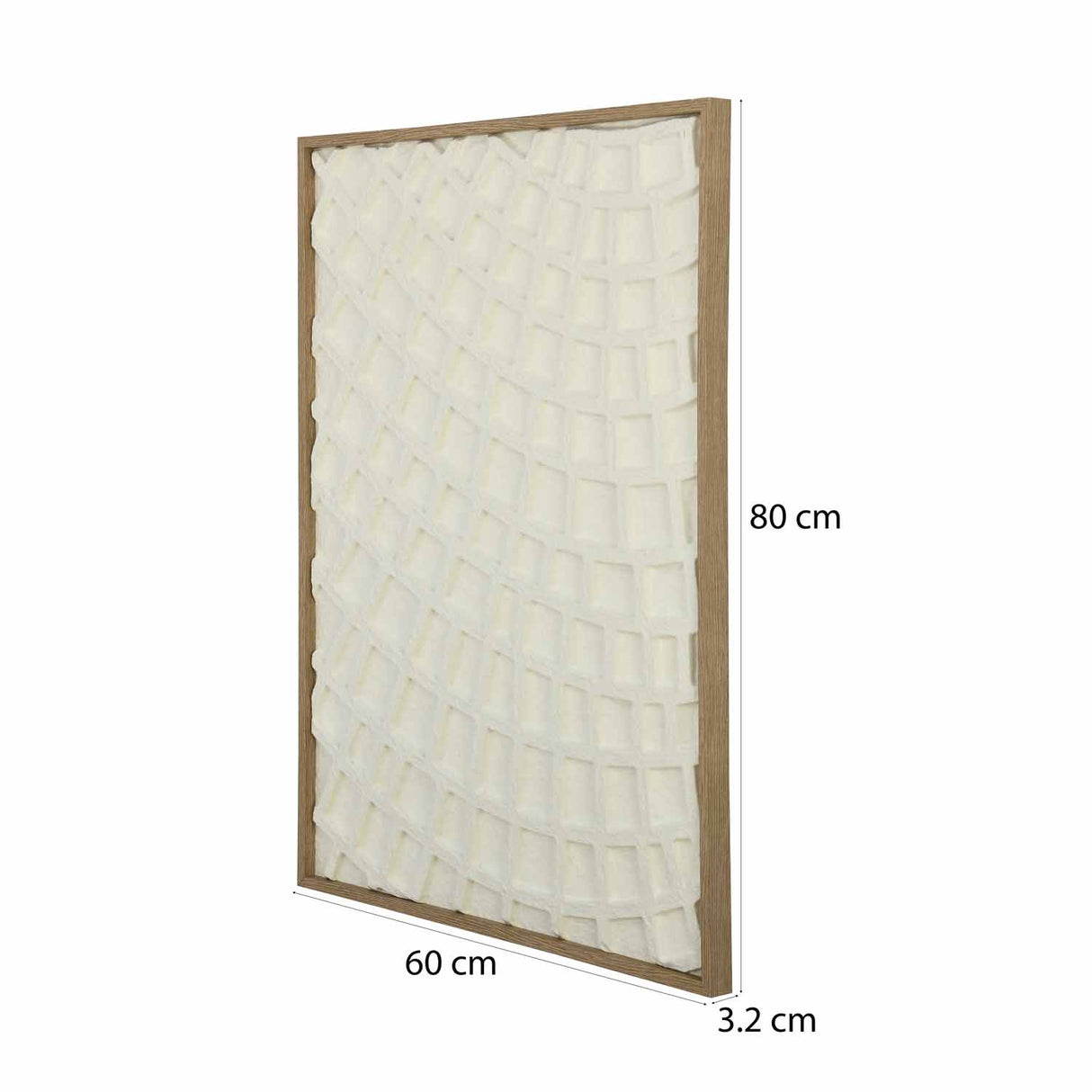 Waffle Curve Canvas Wall Painting- White