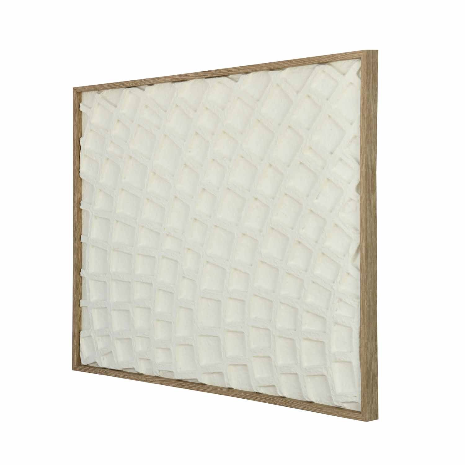 Waffle Curve Canvas Wall Painting- White