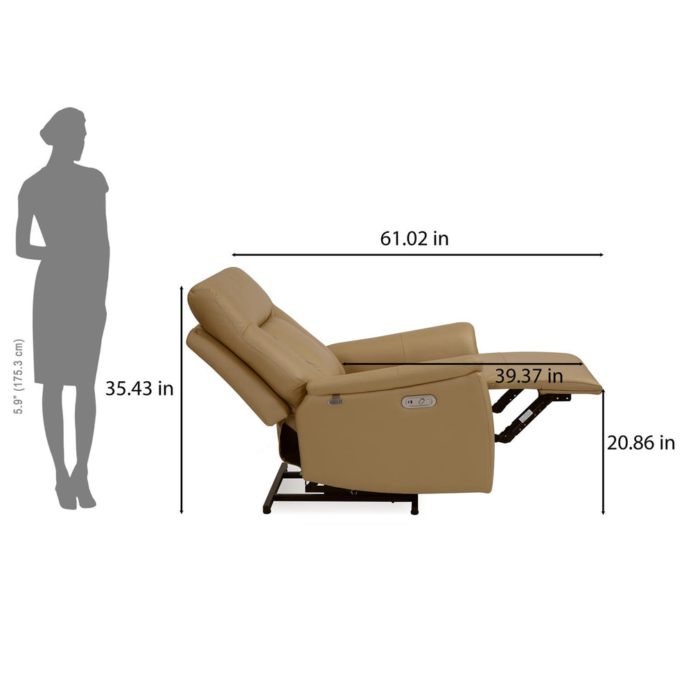 Credal 1 Seater Electric Rocker Recliner Sofa- Mustard