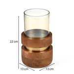 Decorative Soft Edges Round Candle Holder Large- Brown and Gold
