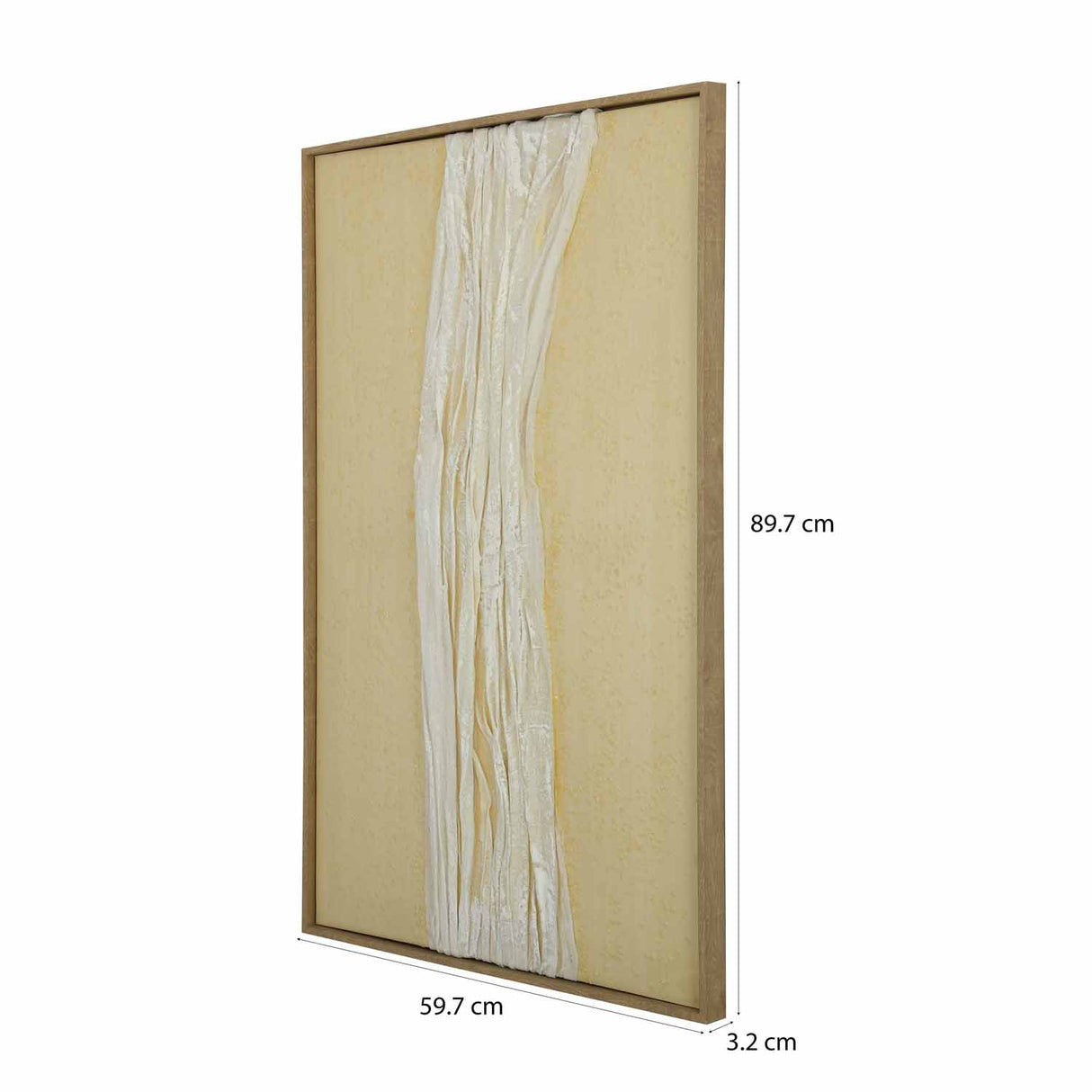 Cloth Art Canvas Wall Painting- Cream and White