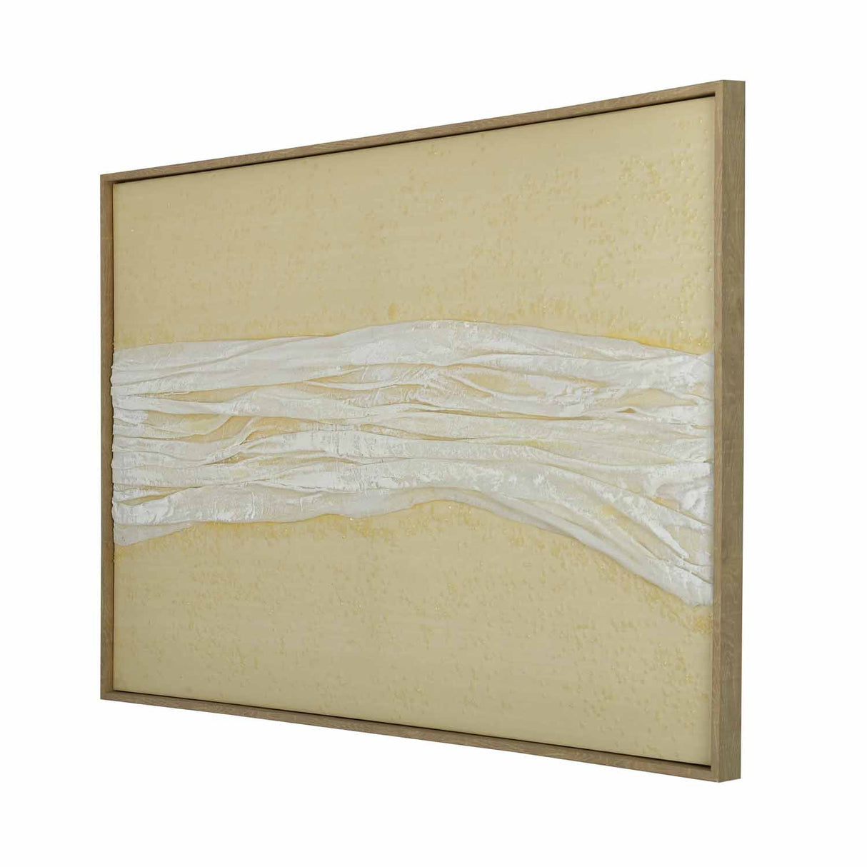 Cloth Art Canvas Wall Painting- Cream and White