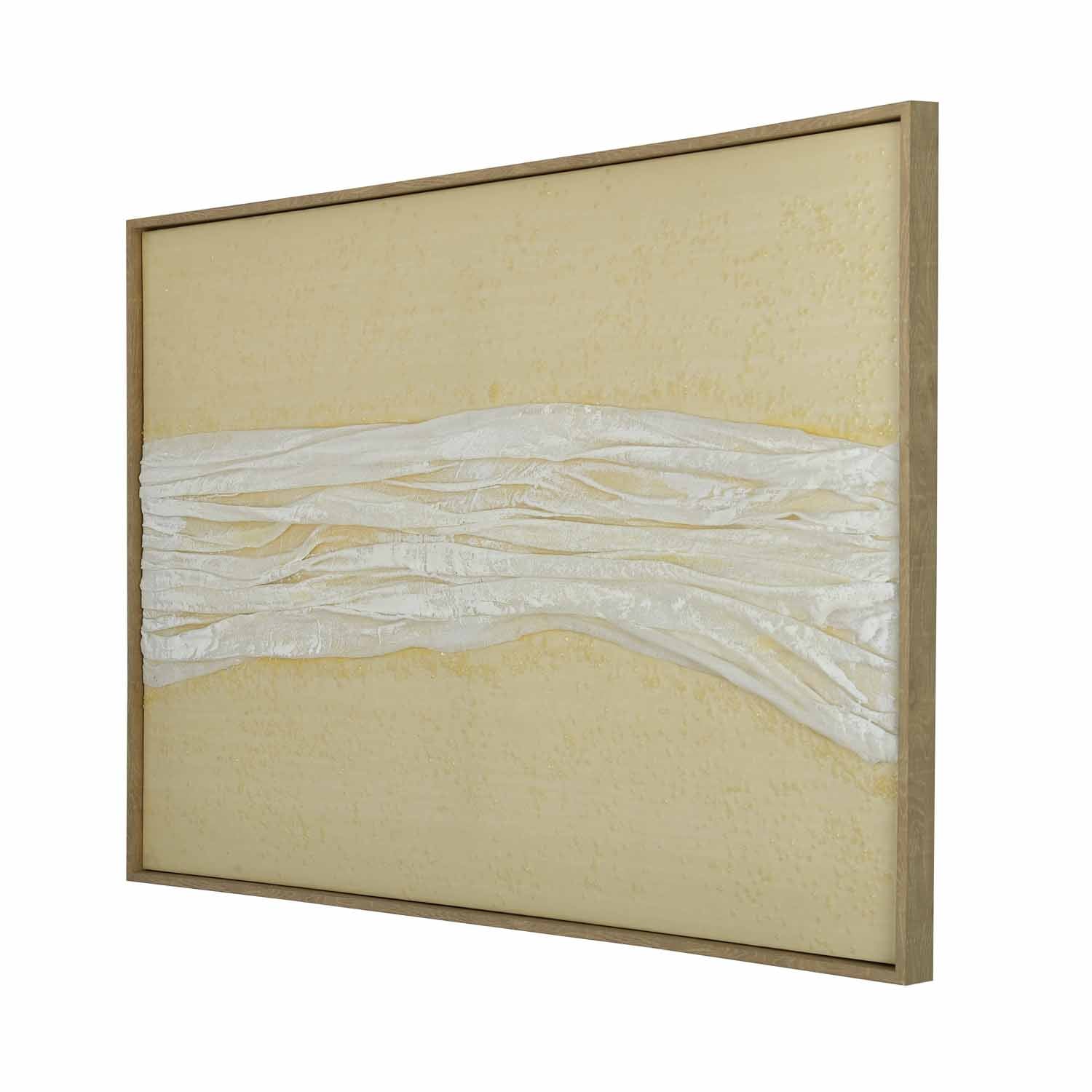Cloth Art Canvas Wall Painting- Cream and White