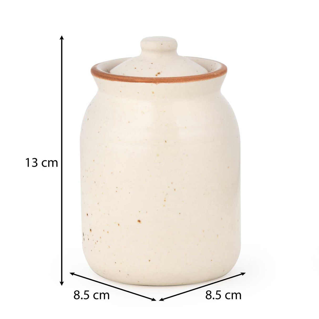 Multipurpose Stoneware Condiment Small Jar- Cream