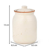 Multipurpose Stoneware Condiment Small Jar- Cream