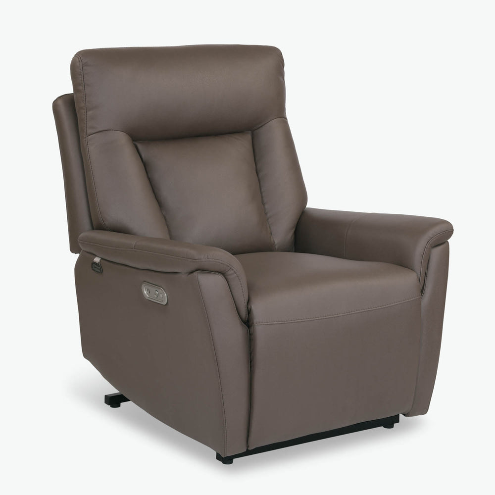 Credal 1 Seater Electric Rocker Recliner Sofa- Brown