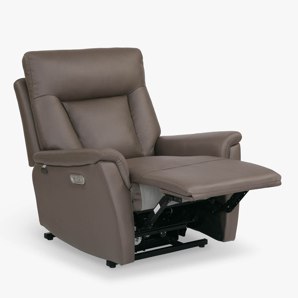 Credal 1 Seater Electric Rocker Recliner Sofa- Brown