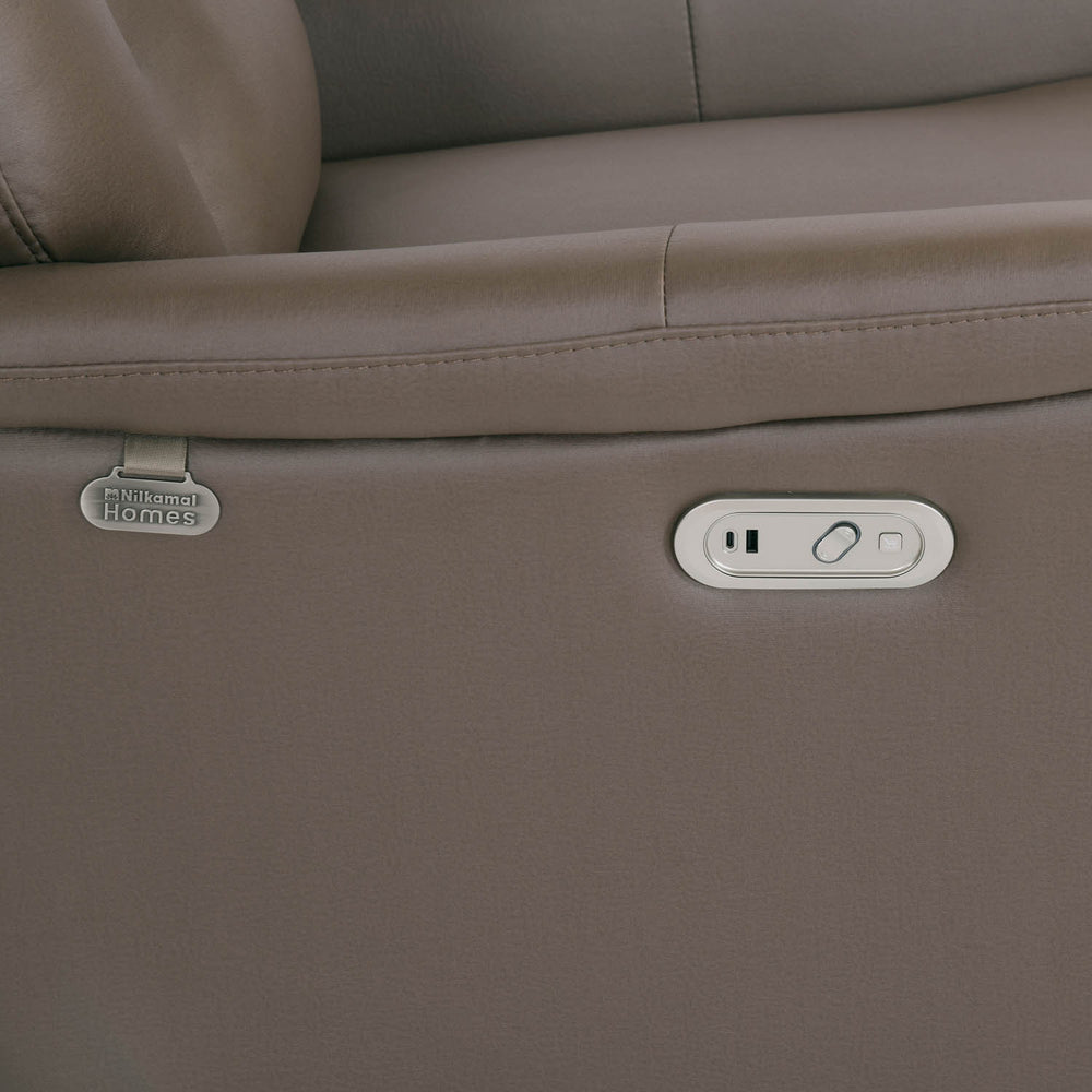 Credal 1 Seater Electric Rocker Recliner Sofa- Brown