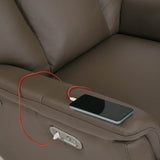 Credal 1 Seater Electric Rocker Recliner Sofa- Brown