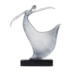 Decorative Modern Abstract Dancing Lady Polyresin Showpiece- Silver and Black