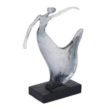 Decorative Modern Abstract Dancing Lady Polyresin Showpiece- Silver and Black